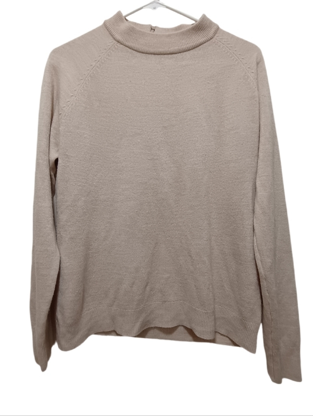 Karen Scott Taupe Mock Neck Sweater Size Medium